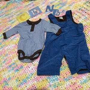 5/$35 10/$50 NWOT Blue overalls& longsleeve onesie